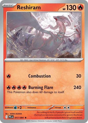 Pokemon TCG - ME02: Phantasmal Flames - Reshiram - 017/094 - Holofoil