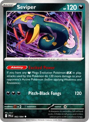 Pokemon TCG - ME02: Phantasmal Flames - Seviper - 062/094 - Reverse Holofoil