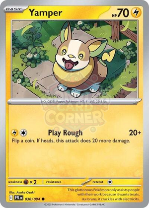 Pokemon TCG - ME02: Phantasmal Flames - Yamper - 030/094 - Reverse Holofoil