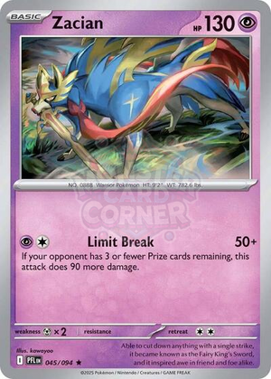 Pokemon TCG - ME02: Phantasmal Flames - Zacian - 045/094 - Reverse Holofoil