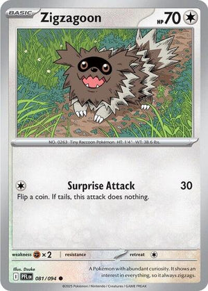 Pokemon TCG - ME02: Phantasmal Flames - Zigzagoon - 081/094 - Reverse Holofoil