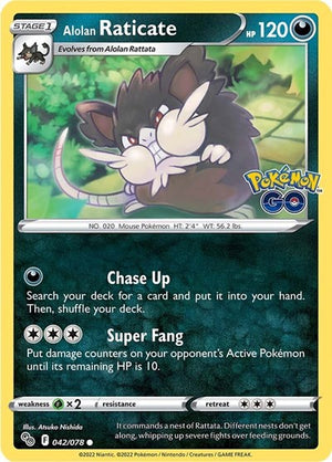Pokemon TCG - Pokemon GO - Alolan Raticate - 042/078