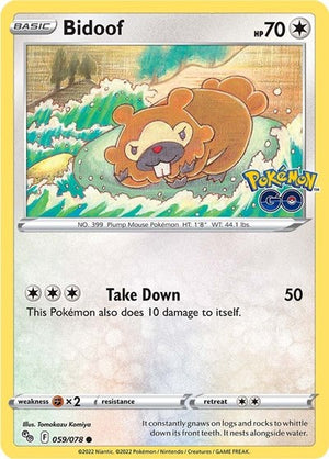 Pokemon TCG - Pokemon GO - Bidoof - 059/078