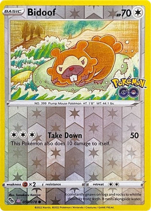 Pokemon TCG - Pokemon GO - Bidoof - 059/078 - Reverse Holofoil