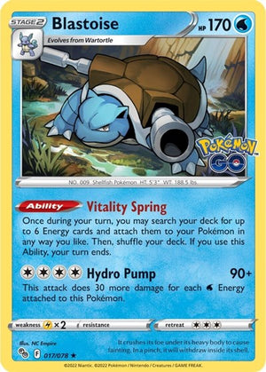 Pokemon TCG - Pokemon GO - Blastoise - 017/078 - Reverse Holofoil