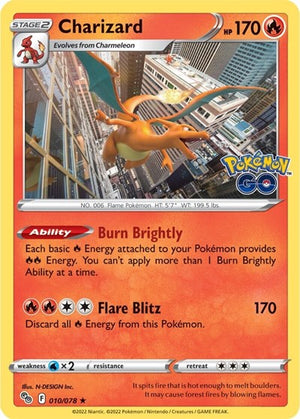 Pokemon TCG - Pokemon GO - Charizard - 010/078 - Holofoil