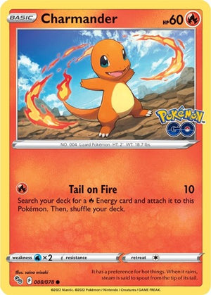 Pokemon TCG - Pokemon GO - Charmander - 008/078 - Reverse Holofoil