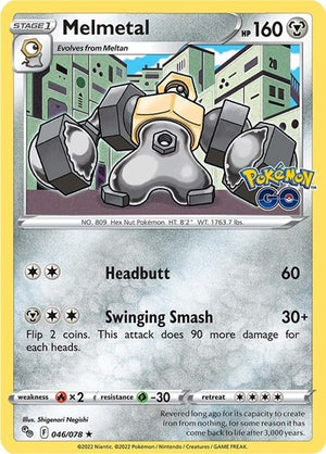 Pokemon TCG - Pokemon GO - Melmetal - 046/078 - Reverse Holofoil