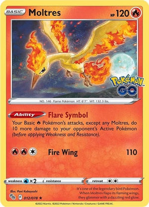 Pokemon TCG - Pokemon GO - Moltres - 012/078 - Holofoil