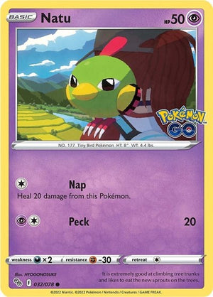 Pokemon TCG - Pokemon GO - Natu - 032/078 - Reverse Holofoil
