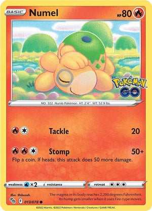 Pokemon TCG - Pokemon GO - Numel - 013/078 - Reverse Holofoil