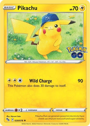 Pokemon TCG - Pokemon GO - Pikachu - 028/078 - Reverse Holofoil