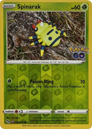 Pokemon TCG - Pokemon GO - Spinarak - 006/078 - Reverse Holofoil