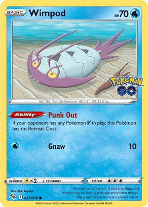 Pokemon TCG - Pokemon GO - Wimpod - 025/078 - Reverse Holofoil