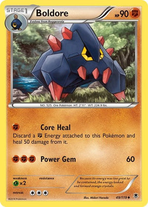 Pokemon TCG - XY - Phantom Forces - Boldore - 49/119 - Reverse Holofoil
