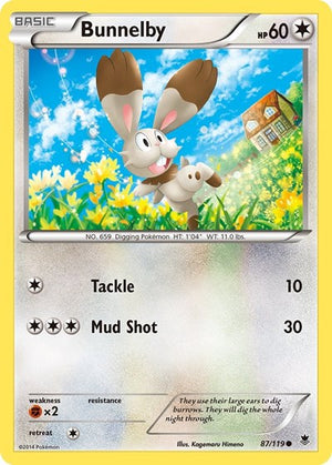 Pokemon TCG - XY - Phantom Forces - Bunnelby - 87/119 - Reverse Holofoil