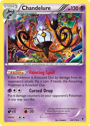 Pokemon TCG - XY - Phantom Forces - Chandelure - 43/119 - Reverse Holofoil