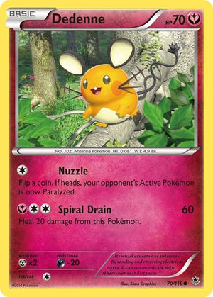 Pokemon TCG - XY - Phantom Forces - Dedenne - 70/119 - Reverse Holofoil