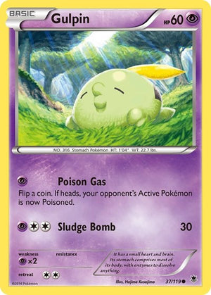 Pokemon TCG - XY - Phantom Forces - Gulpin - 37/119 - Reverse Holofoil