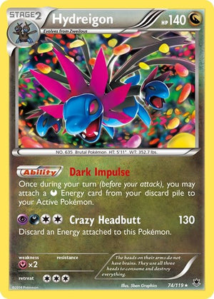 Pokemon TCG - XY - Phantom Forces - Hydreigon - 74/119 - Reverse Holofoil