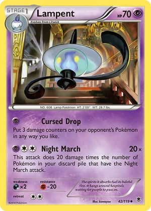Pokemon TCG - XY - Phantom Forces - Lampent - 42/119 - Reverse Holofoil