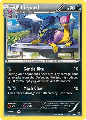 Pokemon TCG - XY - Phantom Forces - Liepard - 57/119 - Reverse Holofoil