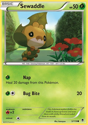 Pokemon TCG - XY - Phantom Forces - Sewaddle - 5/119