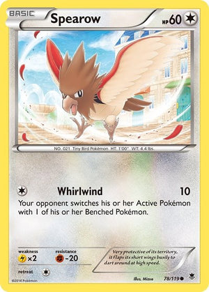 Pokemon TCG - XY - Phantom Forces - Spearow - 78/119 - Reverse Holofoil