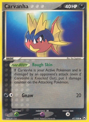 Pokemon TCG - EX Power Keepers - Carvanha - 47/108 - Reverse Holofoil