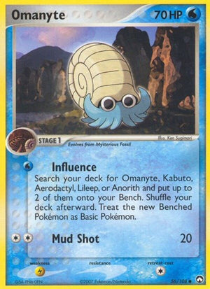 Pokemon TCG - EX Power Keepers - Omanyte - 56/108 - Reverse Holofoil