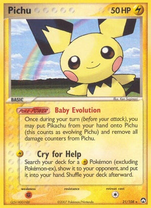Pokemon TCG - EX Power Keepers - Pichu - 21/108 - Reverse Holofoil