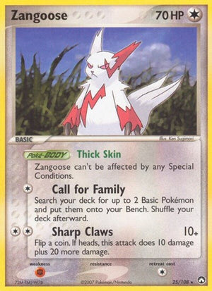 Pokemon TCG - EX Power Keepers - Zangoose - 25/108