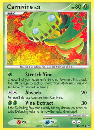 Pokemon TCG - Platinum - Carnivine - 43/127 - Reverse Holofoil