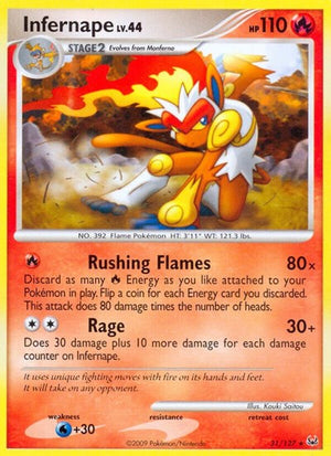 Pokemon TCG - Platinum - Infernape - 31/127 - Reverse Holofoil