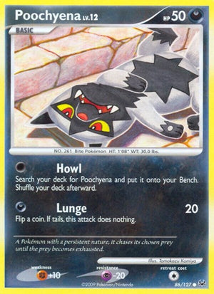 Pokemon TCG - Platinum - Poochyena - 86/127 - Reverse Holofoil