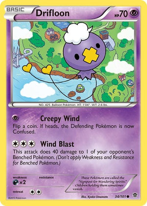 Pokemon TCG - Plasma Blast - Drifloon - 34/101 - Reverse Holofoil