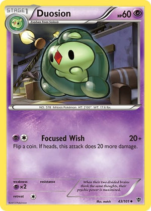 Pokemon TCG - Plasma Blast - Duosion - 43/101 - Reverse Holofoil