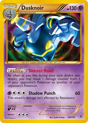 Pokemon TCG - Plasma Blast - Dusknoir - 104/101 - Holofoil