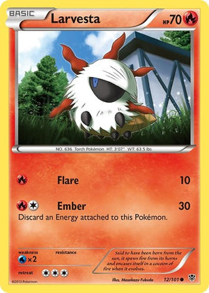 Pokemon TCG - Plasma Blast - Larvesta - 12/101 - Reverse Holofoil