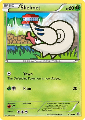 Pokemon TCG - Plasma Blast - Shelmet - 7/101 - Reverse Holofoil
