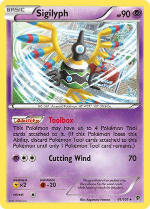 Pokemon TCG - Plasma Blast - Sigilyph - 41/101 - Reverse Holofoil