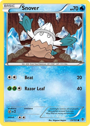 Pokemon TCG - Plasma Blast - Snover - 25/101 - Reverse Holofoil