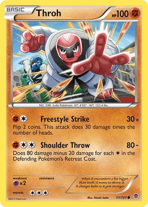 Pokemon TCG - Plasma Blast - Throh - 51/101 - Reverse Holofoil