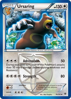 Pokemon TCG - Plasma Blast - Ursaring - 76/101 - Reverse Holofoil