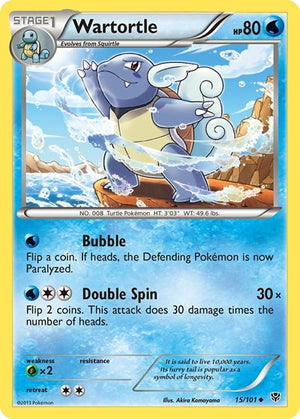 Pokemon TCG - Plasma Blast - Wartortle - 15/101 - Reverse Holofoil