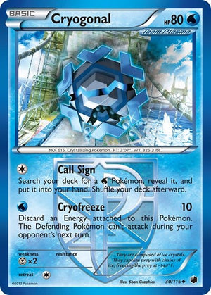 Pokemon TCG - Plasma Freeze - Cryogonal - 30/116 - Reverse Holofoil