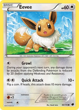 Pokemon TCG - Plasma Freeze - Eevee - 89/116