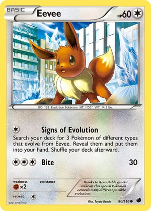 Pokemon TCG - Plasma Freeze - Eevee - 90/116 - Reverse Holofoil