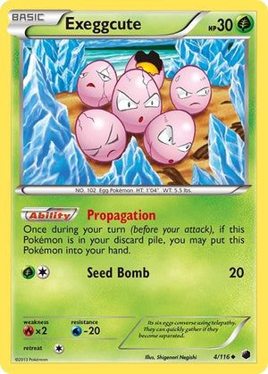 Pokemon TCG - Plasma Freeze - Exeggcute - 4/116 - Reverse Holofoil