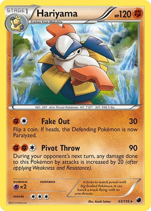 Pokemon TCG - Plasma Freeze - Hariyama - 63/116 - Reverse Holofoil